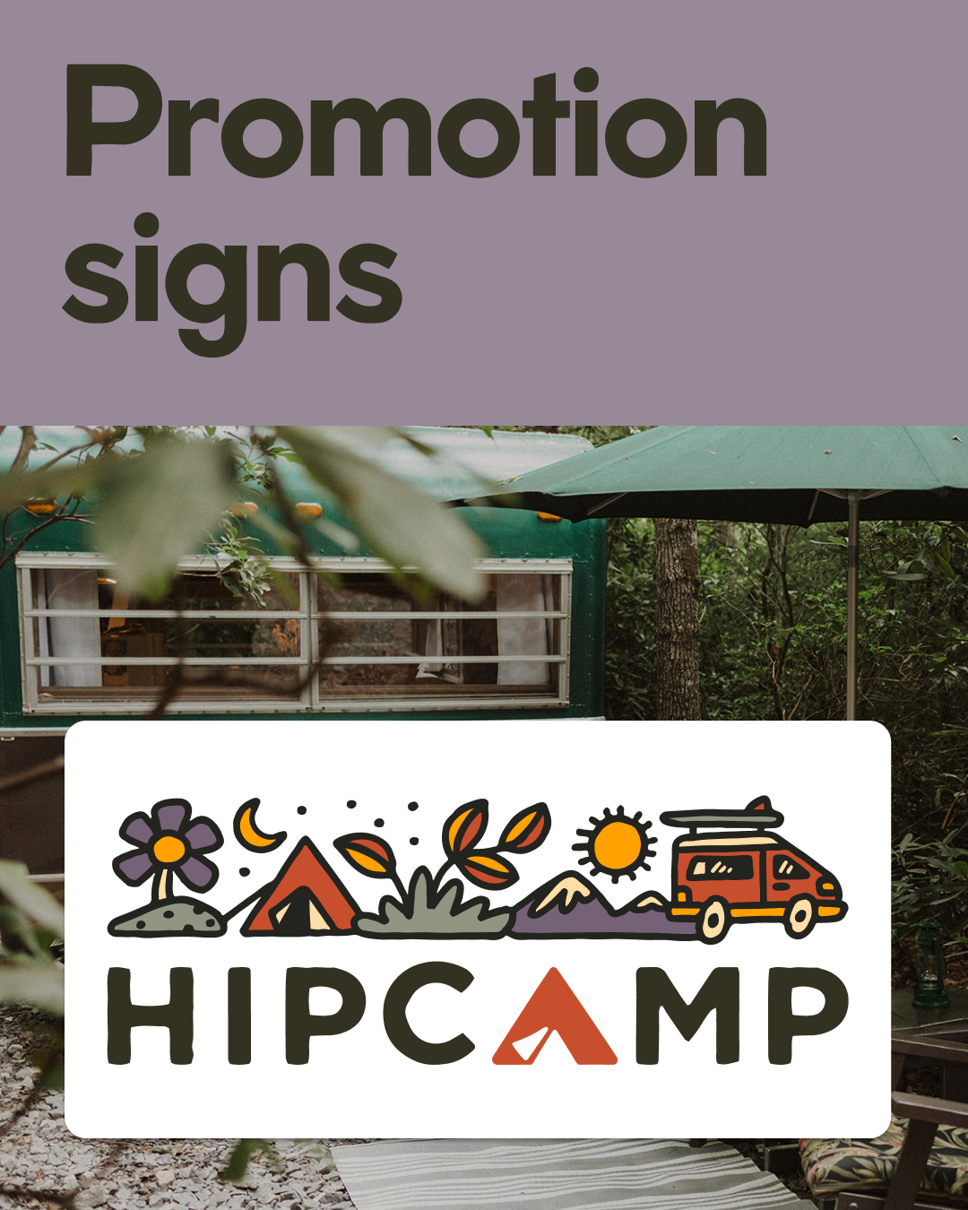 Promotion signage – Hipcamp General Store